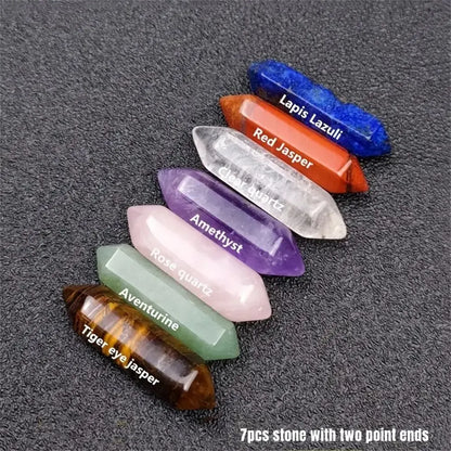14pcs Pointed Quartz Crystal and Chakra Healing Stones Set